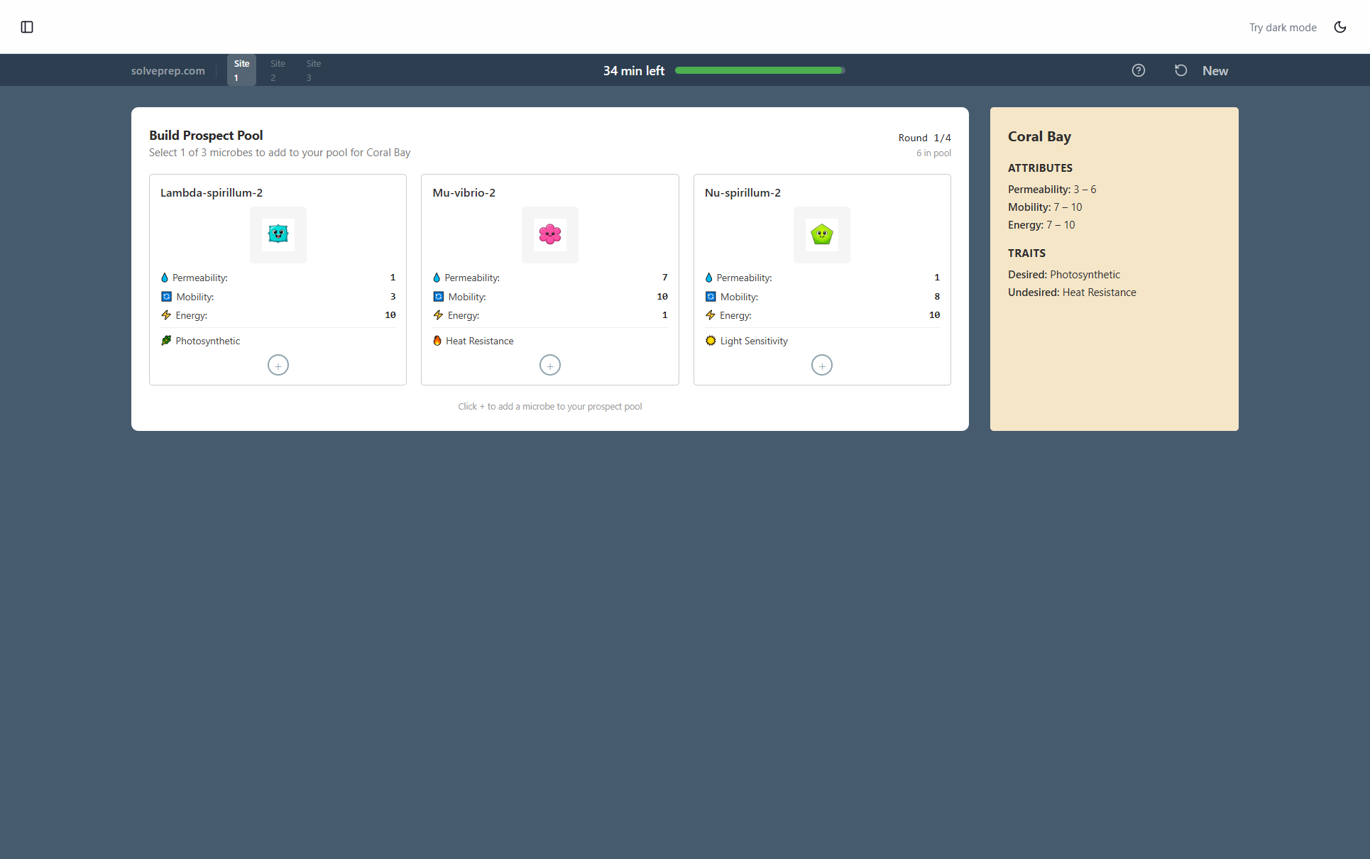 4-day McKinsey Solve preparation timeline with practice tools