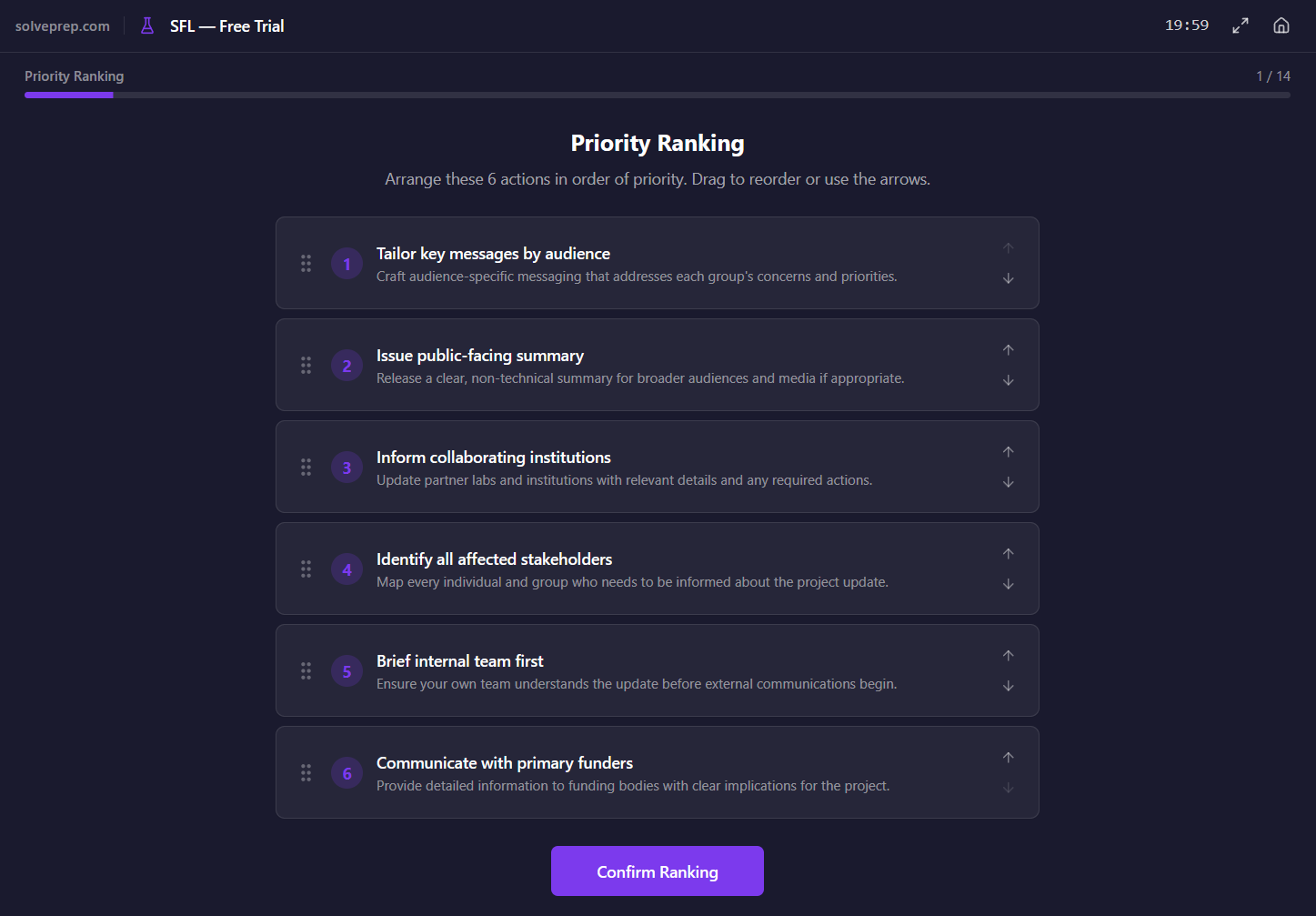 Sustainable Future Lab — Priority Ranking task